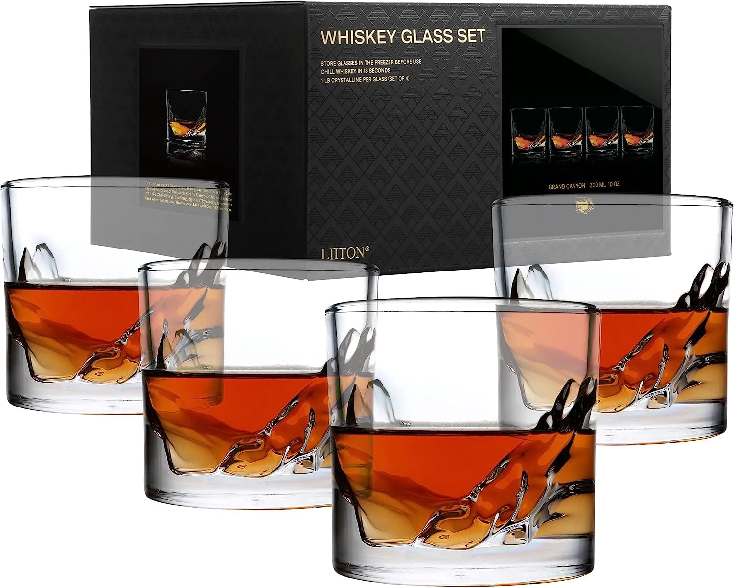 Liiton | Grand Canyon Crystal Whiskey 4pc Glass Set