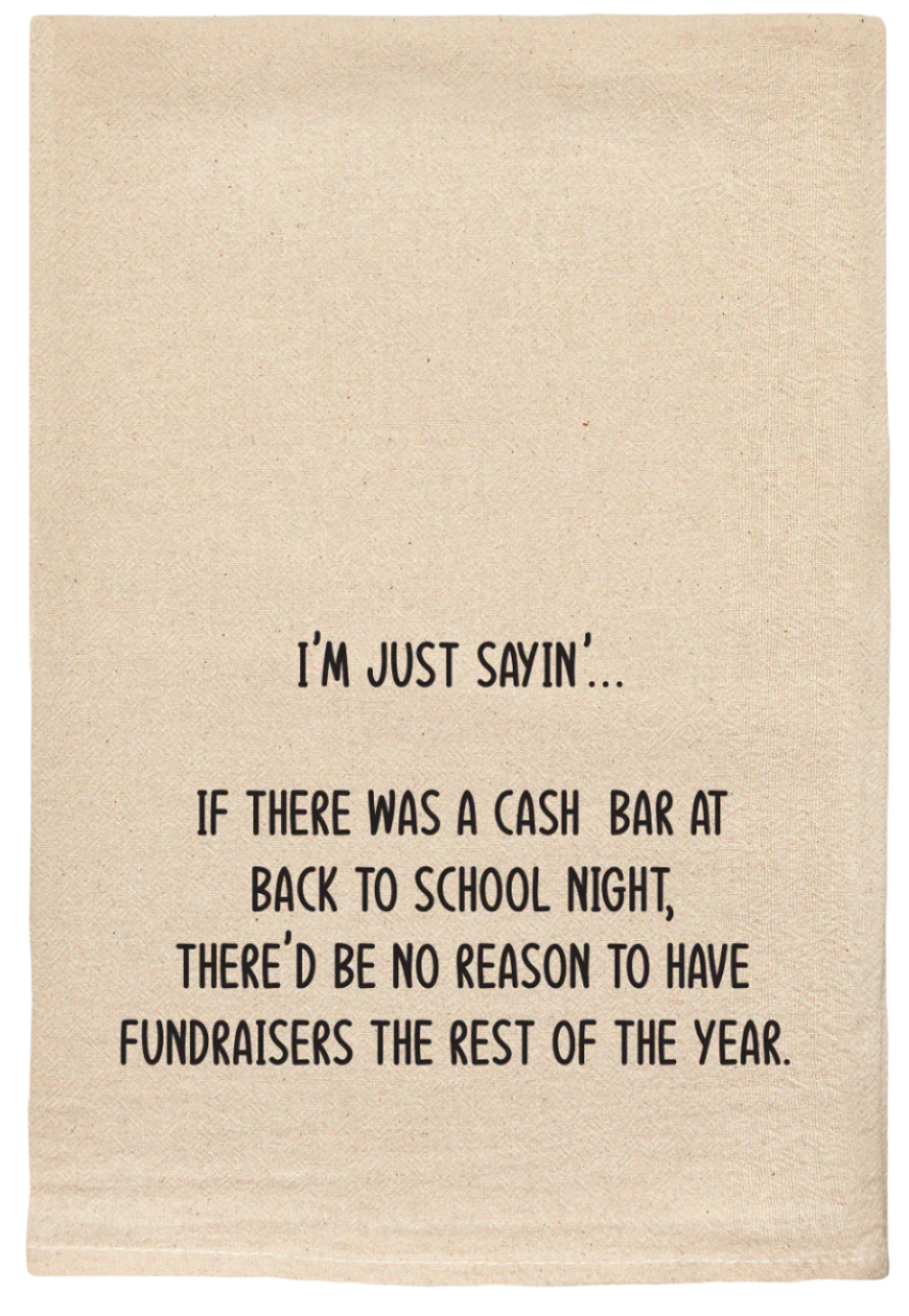 Cash Bar at Back to School Kitchen Towel