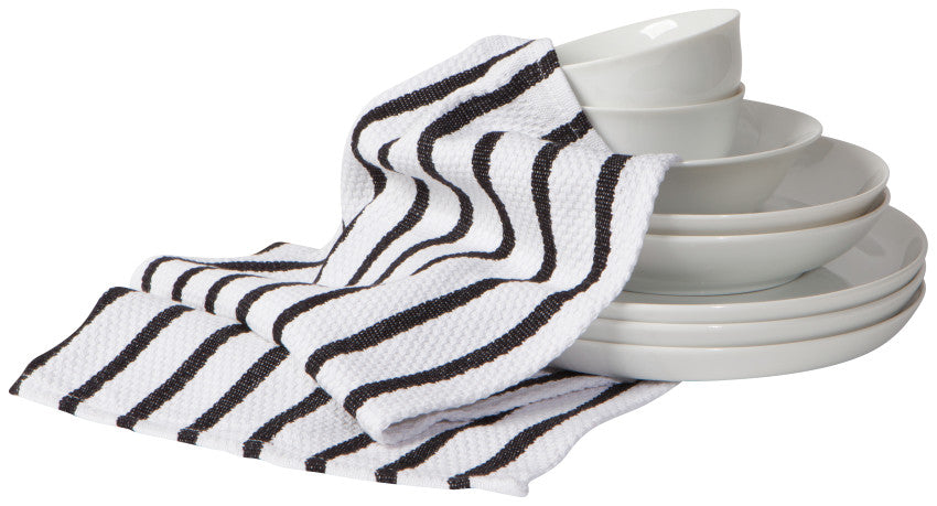 Black Basketweave Dishcloths - Set of 2