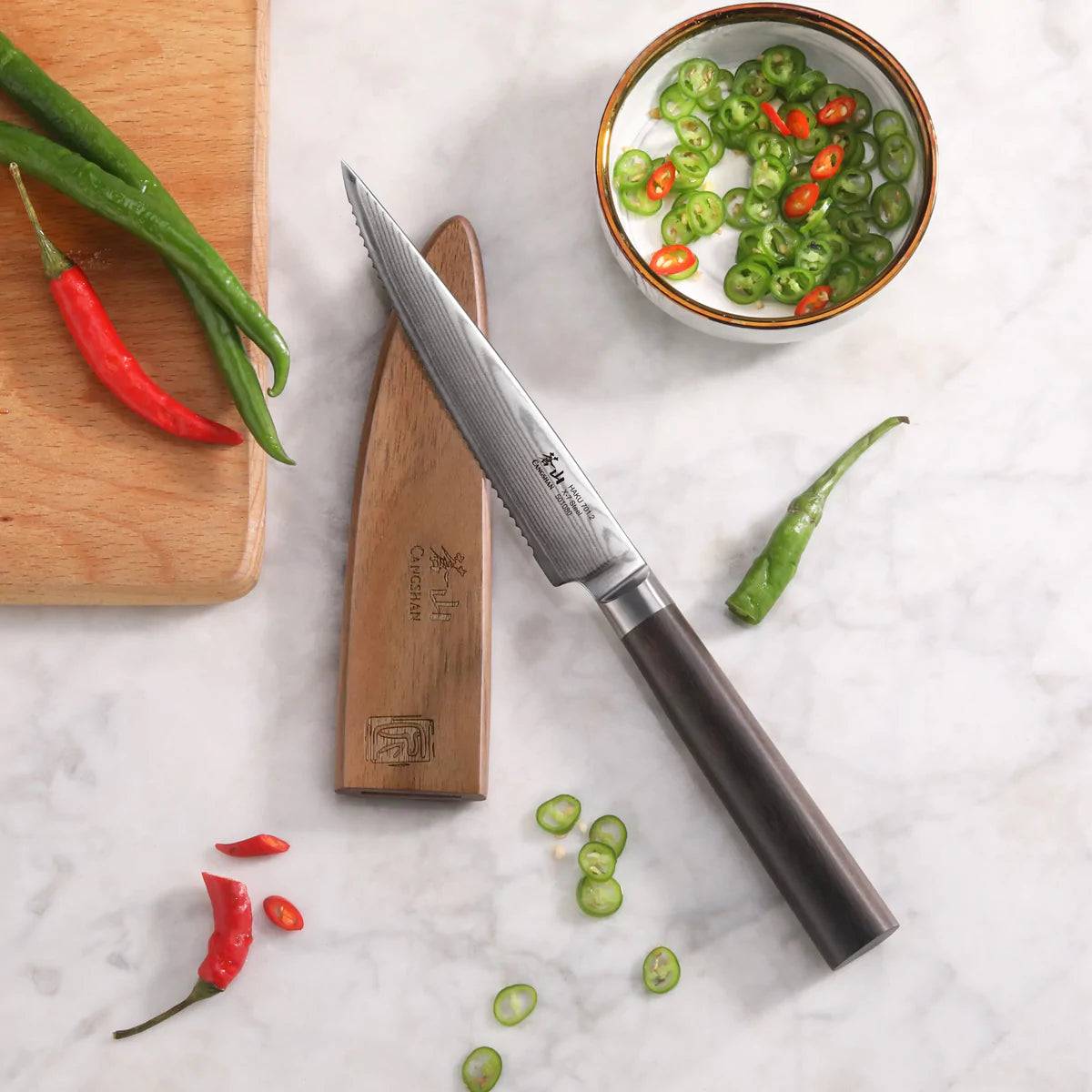 Cangshan | Haku 5" Serrated Utility Knife with Sheath