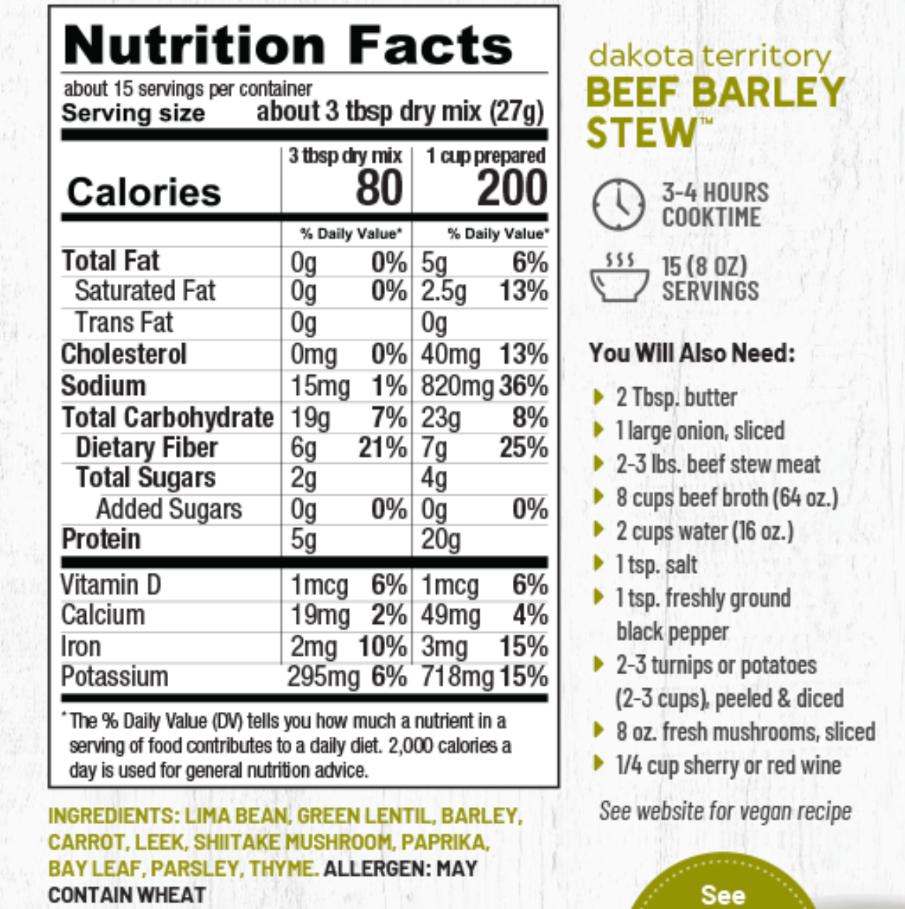 Beef Barley Stew Mix