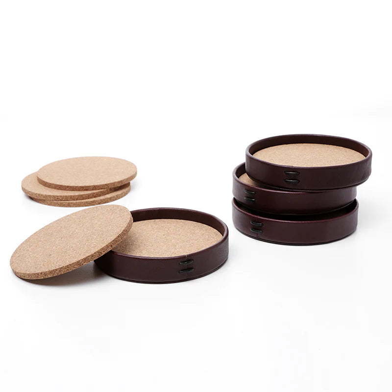 Liiton | Whiskey Leather Coasters - Set of 4