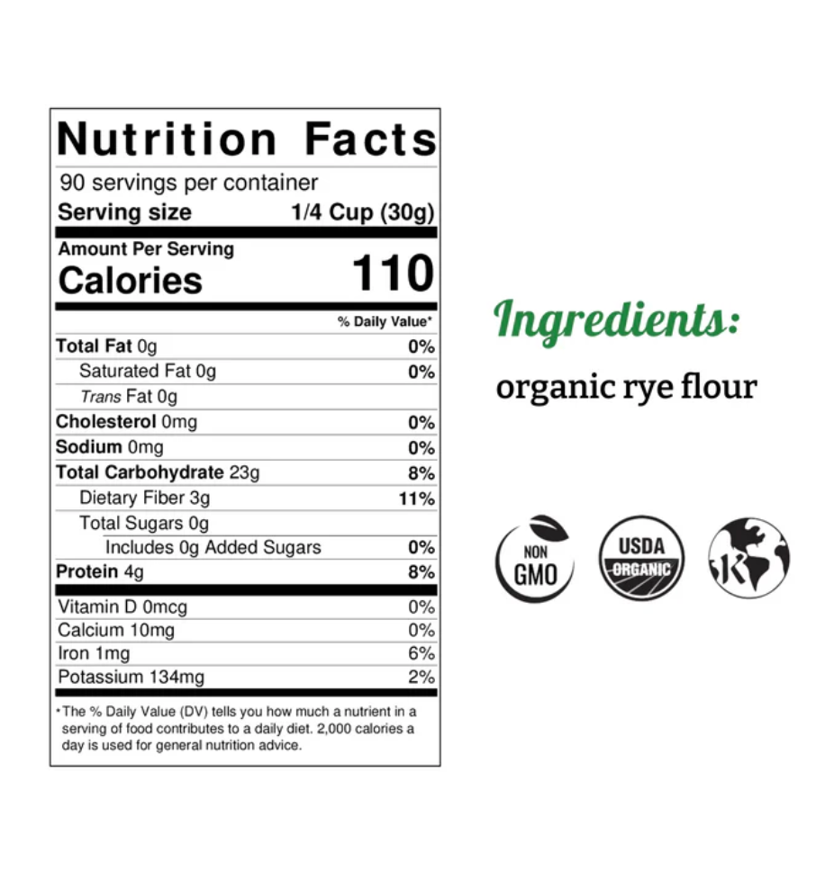 Organic Coarse Rye Flour (Pumpernickel)