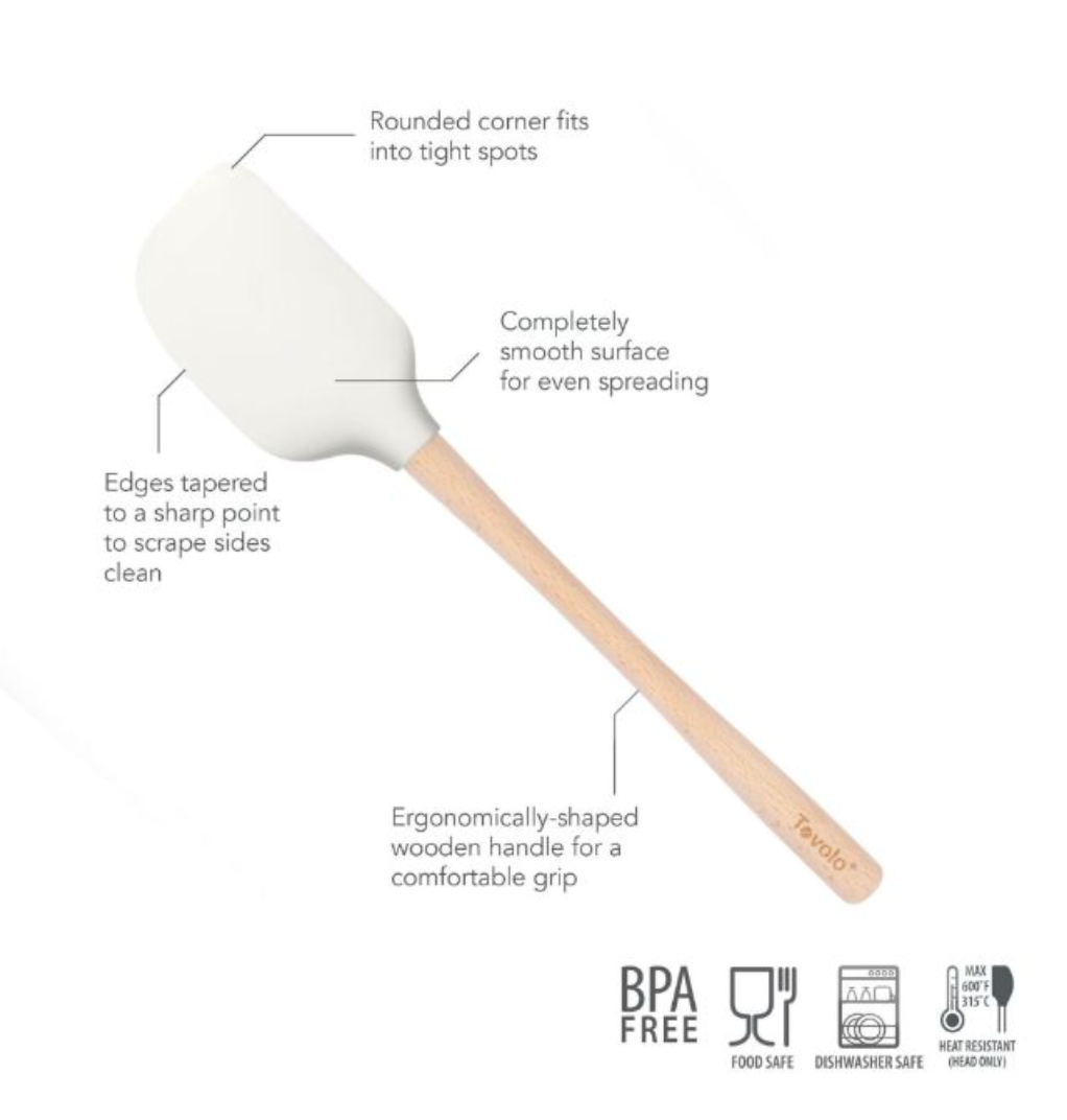 Tovolo | Flex-Core Wood Handled Spatula - White