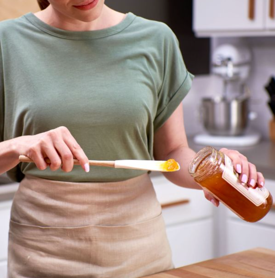 Tovolo | Flex-Core Wood Handled Jar Scraper - White