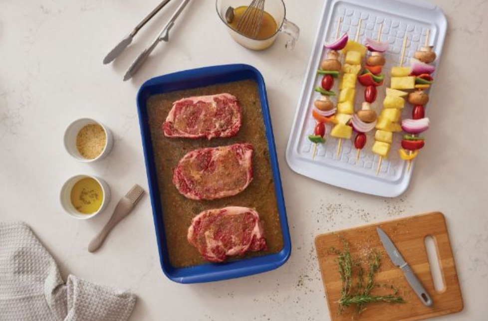 Tovolo | 2-Piece Large Prep & Serve Marinade Tray Set
