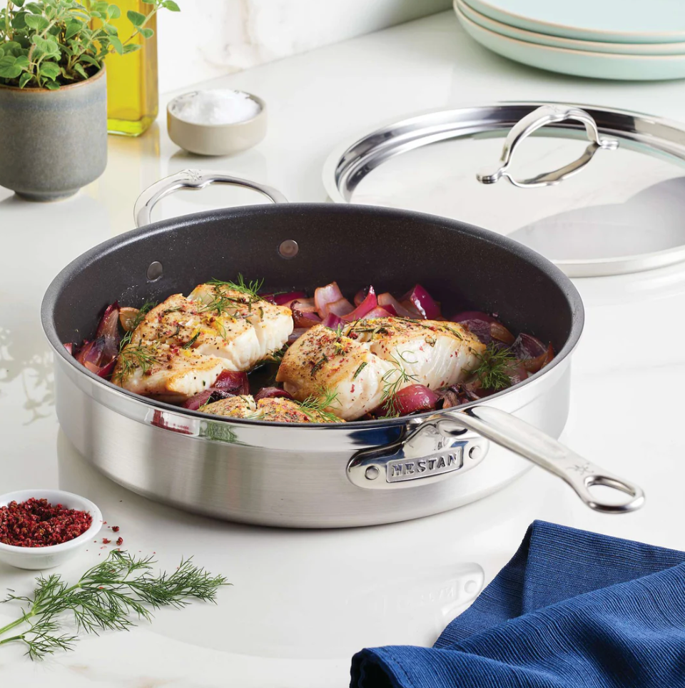Hestan | ProBond Professional Clad Stainless Steel Titum Nonstick 5-Quart Sauté Pan