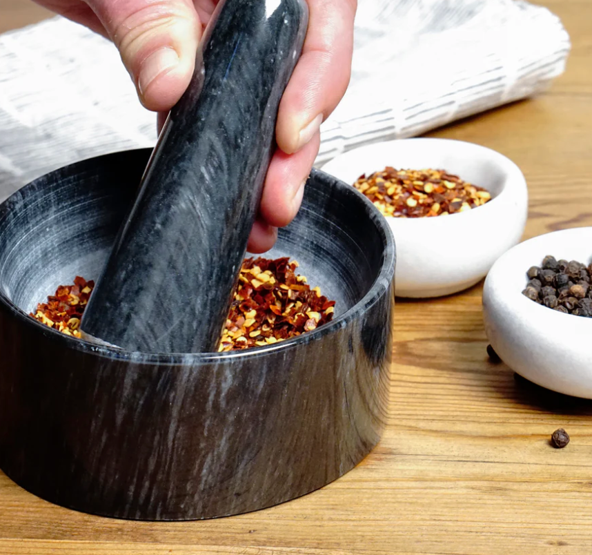 RSVP International | Marble Mortar & Pestle - Black