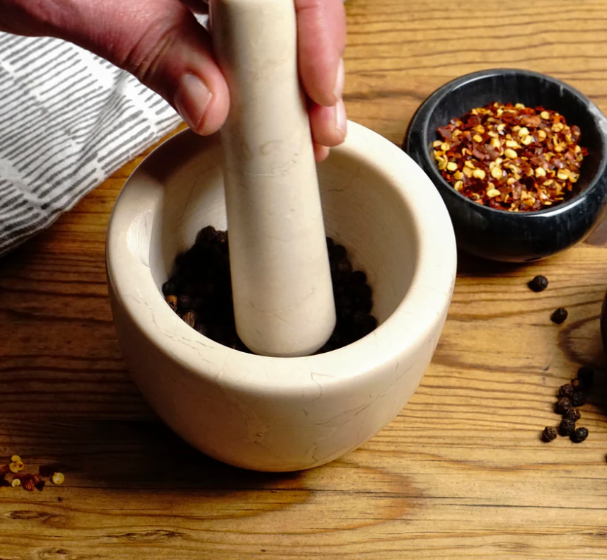 RSVP International | Marble Mortar & Pestle - Beige
