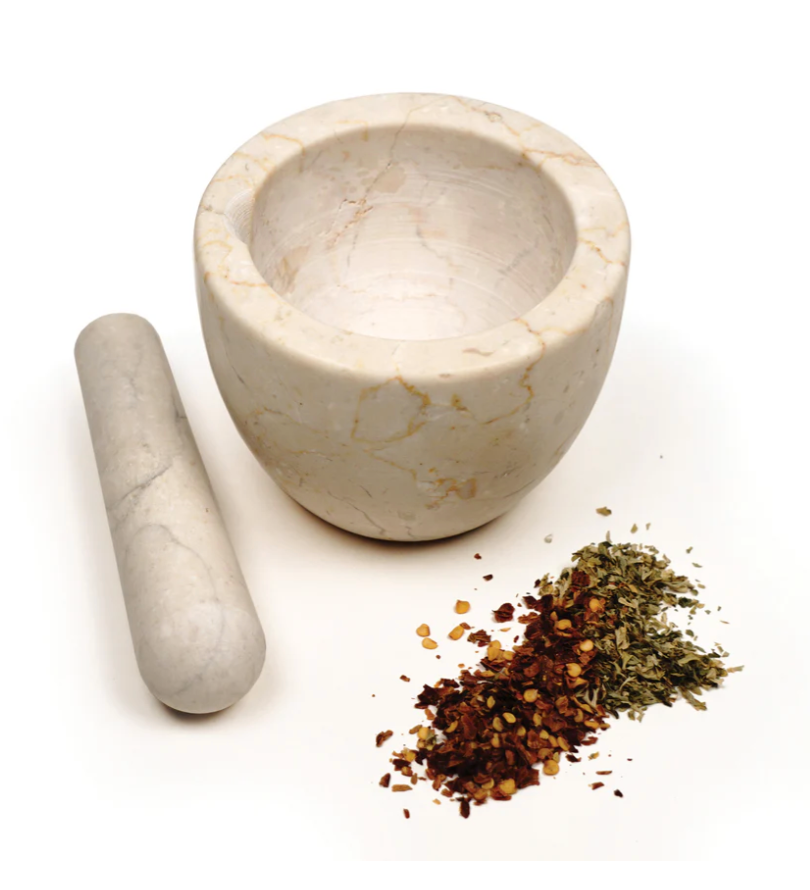 RSVP International | Marble Mortar & Pestle - Beige