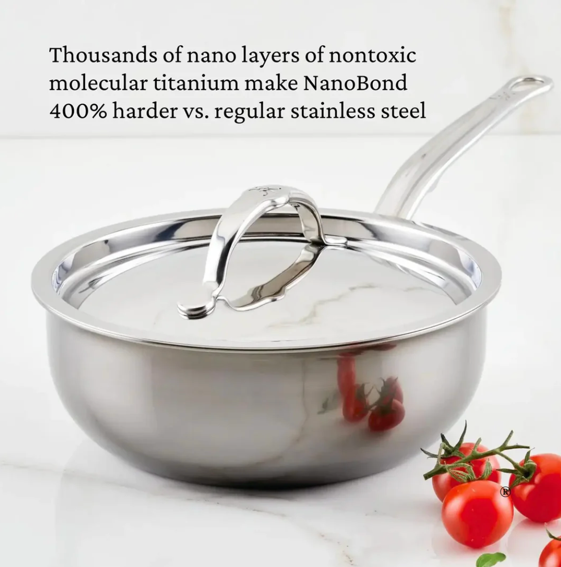 Hestan | Titanium Stainless Steel Saucier Pan, 2-Quart