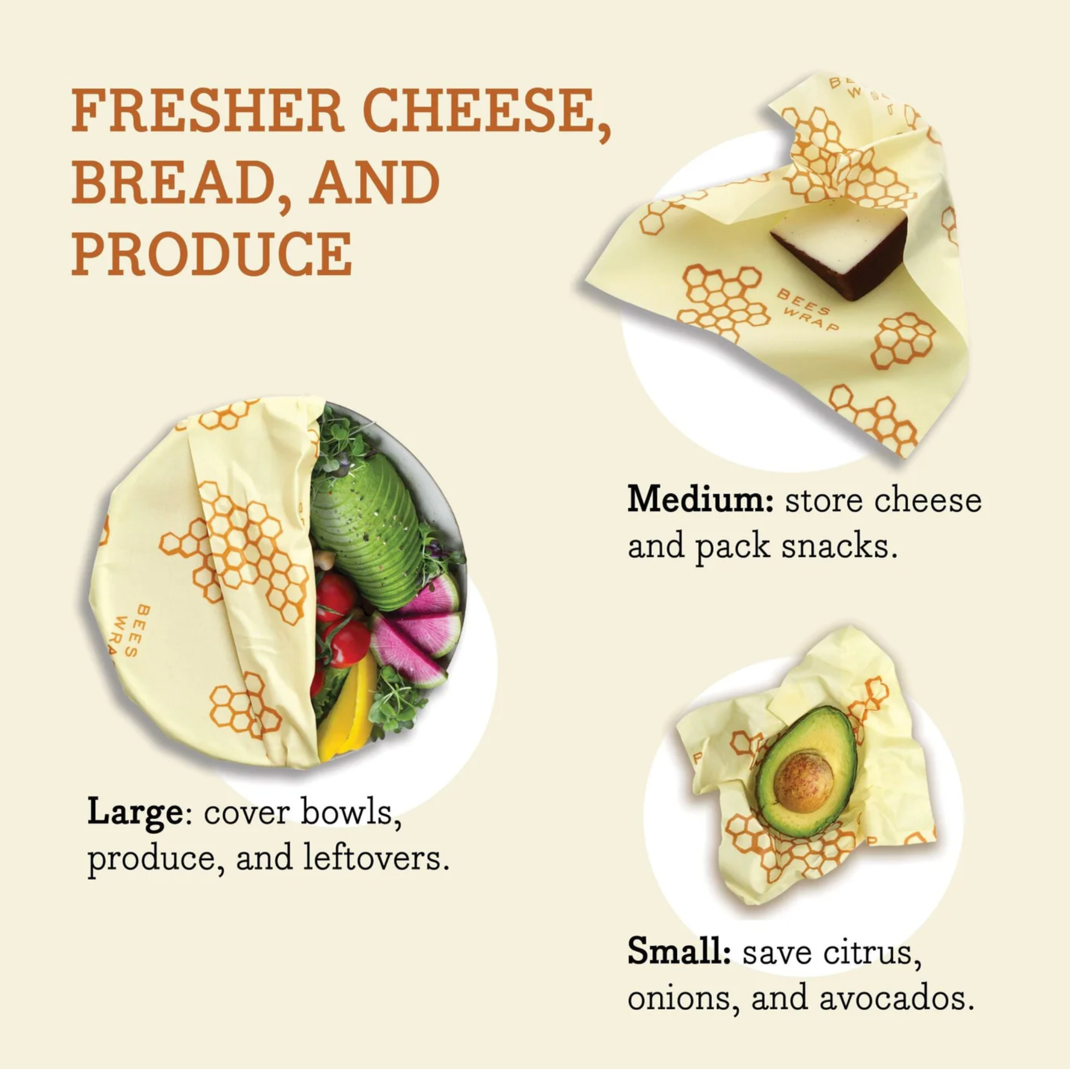 Bee's Wraps | Assorted 3 Pack - Honeycomb