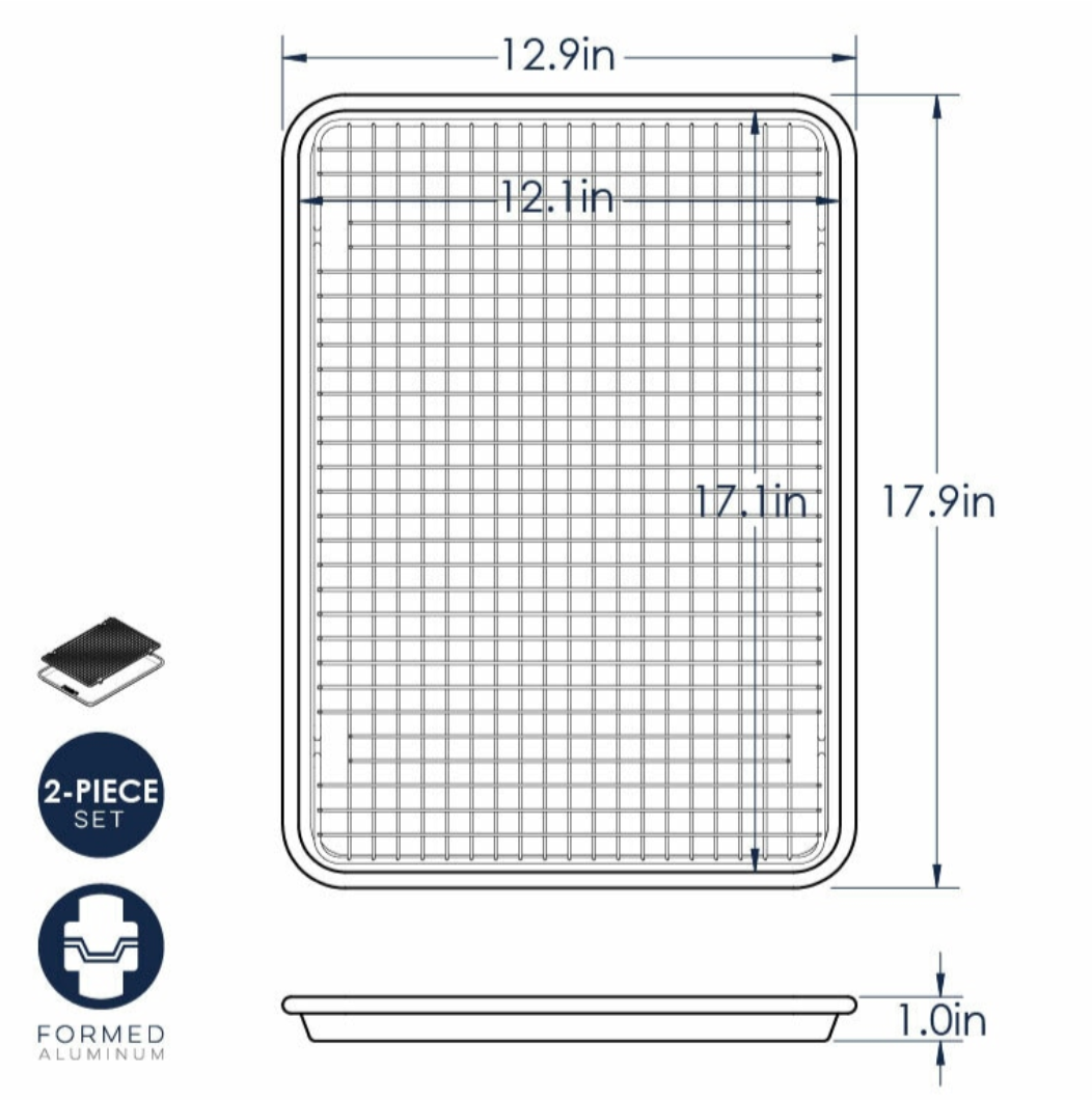 Nordic Ware | Naturals® Half Sheet with Oven-Safe Nonstick Grid