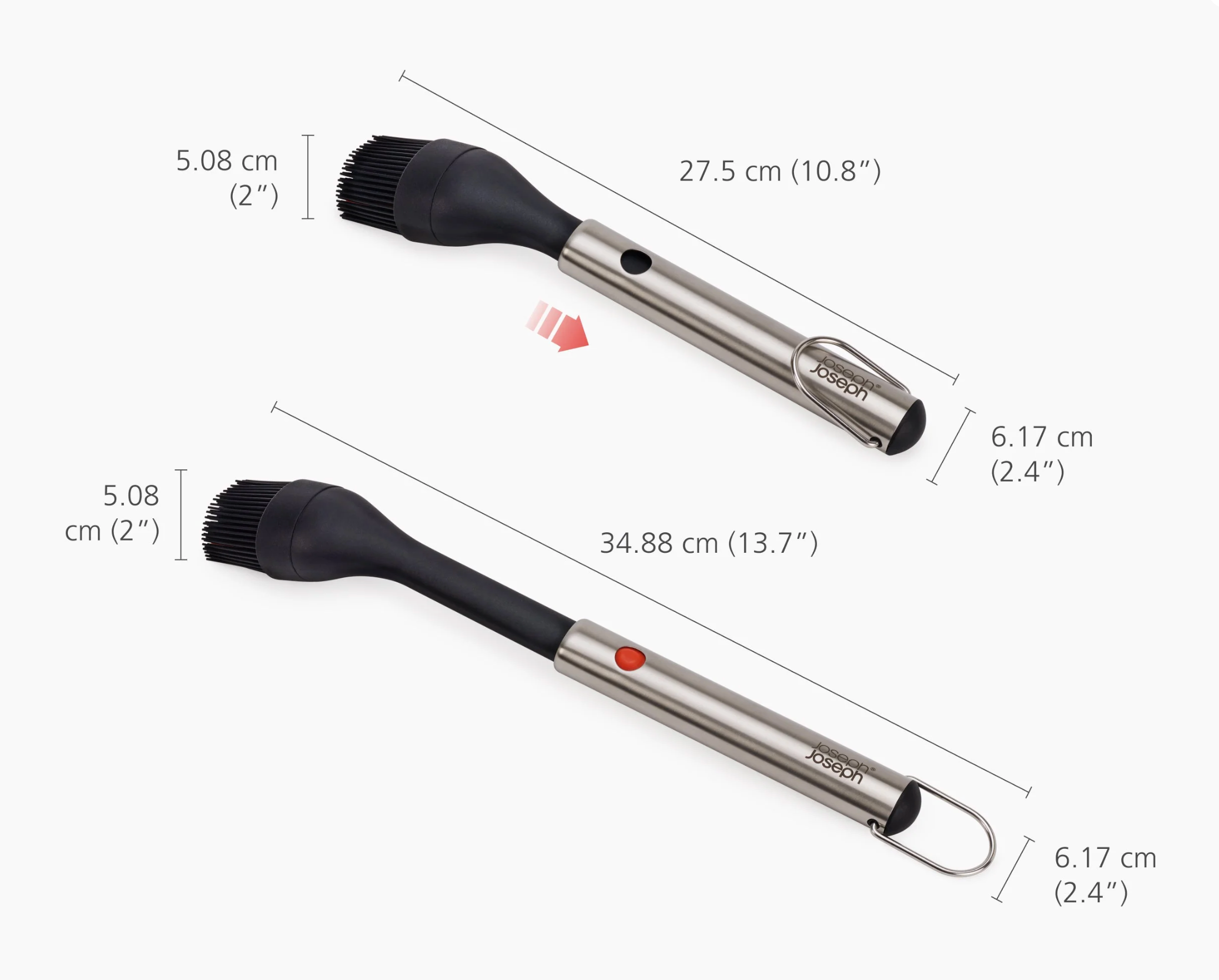 Joseph Joseph | GrillOut™ Black BBQ Silicone Basting Brush with Extending Handle