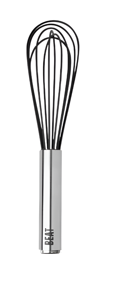 9" Silicone Coated Stainless Steel Beat Whisk - Black