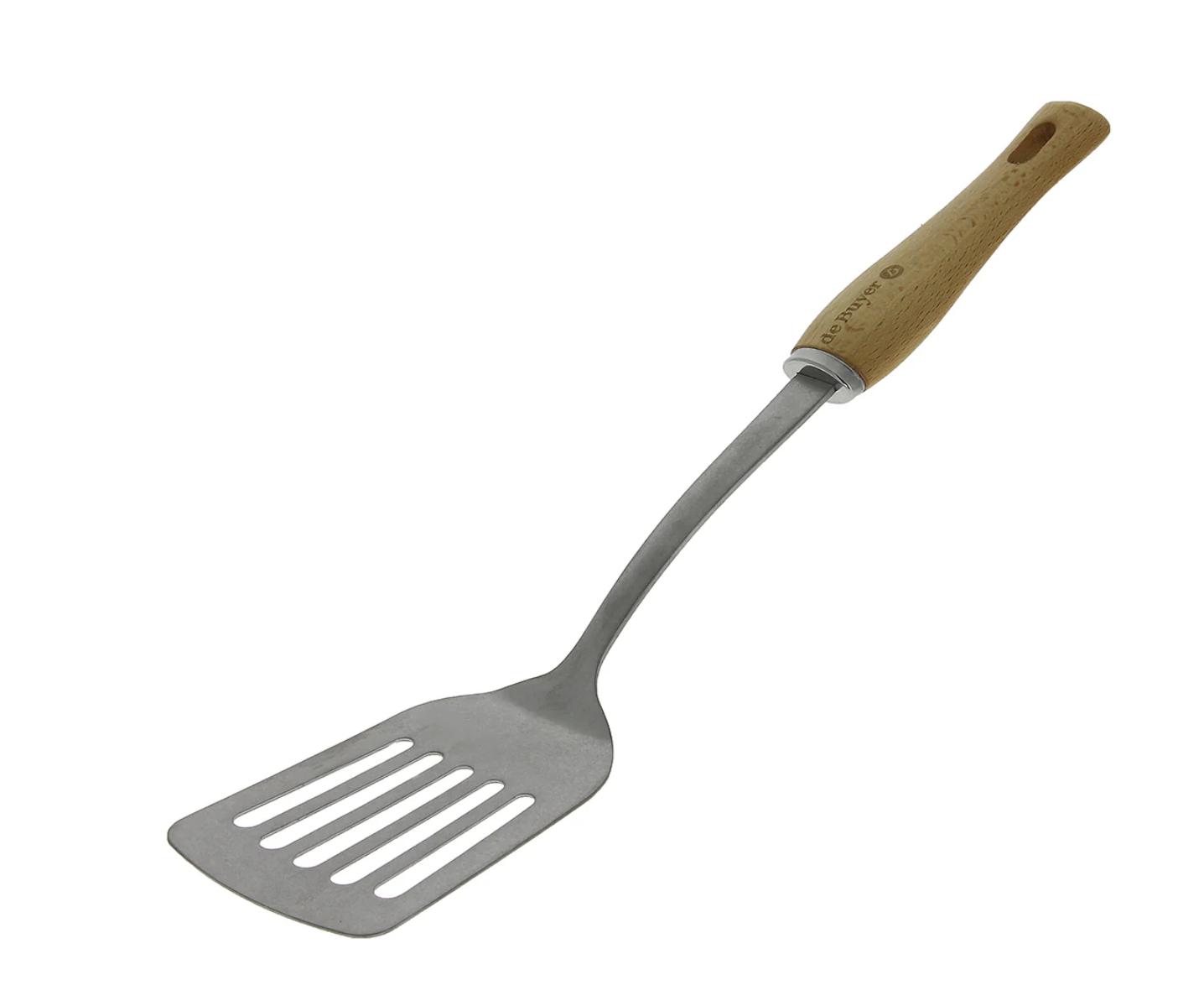 De Buyer | Slotted Spatula w/ Wooden Handle