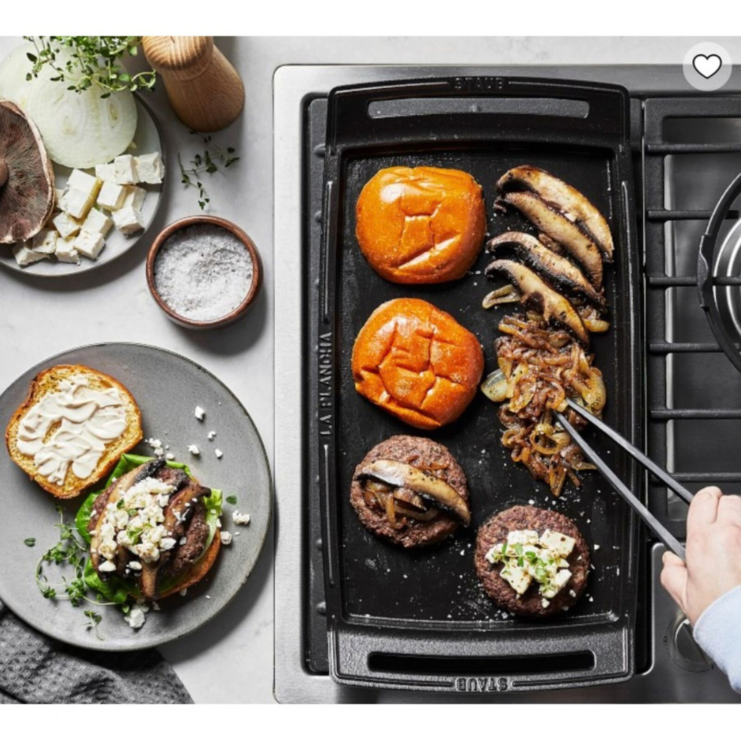 Staub Cast Iron Double Burner Griddle - Black