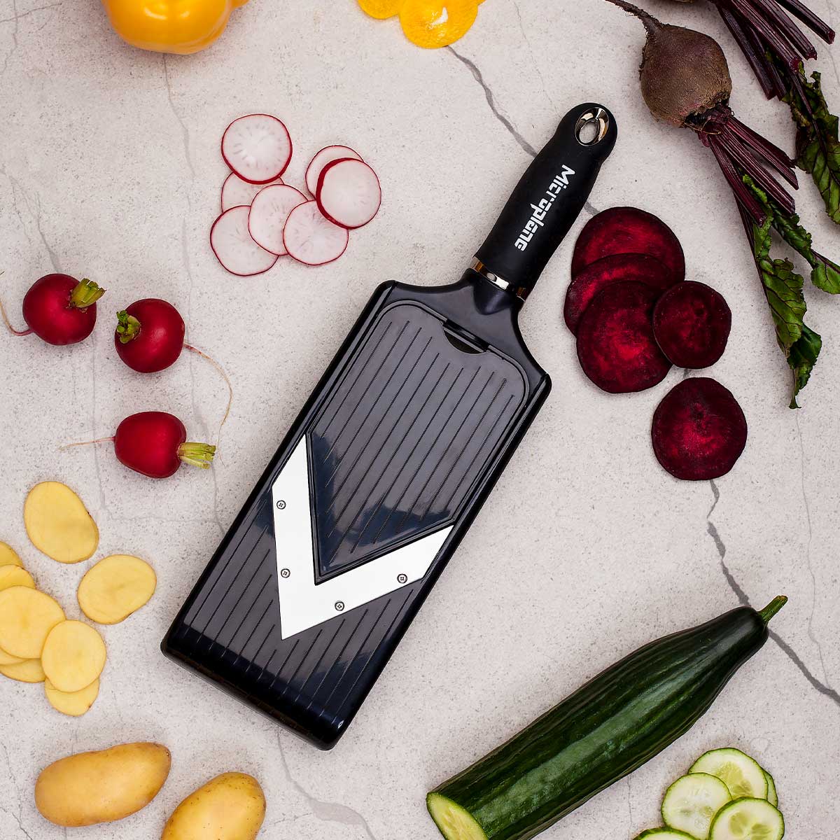 Microplane | Adjustable V-Blade Mandoline Vegetable Slicer