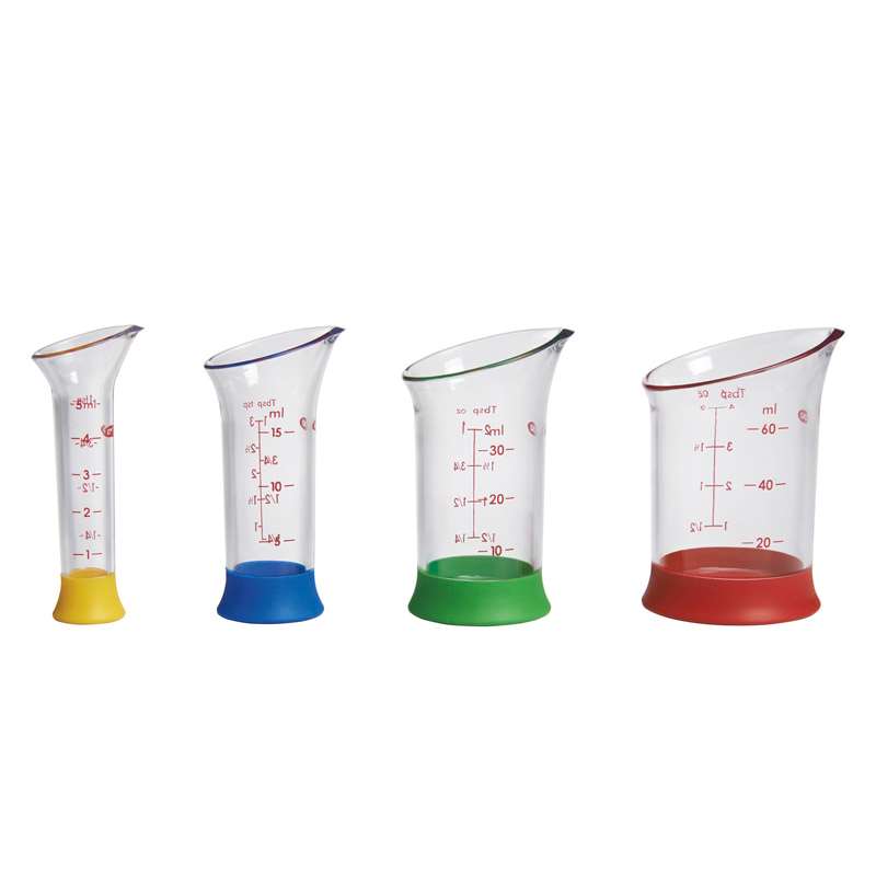 4-Piece Angled Liquid Measuring Cups Set - Mini Oz, 1, 2 and 4