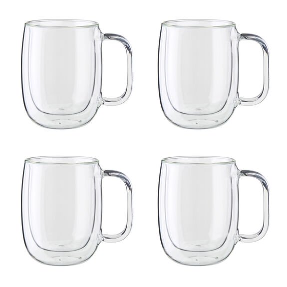 Zwilling | 4-PC Double-Wall Glass Coffee Mug Set